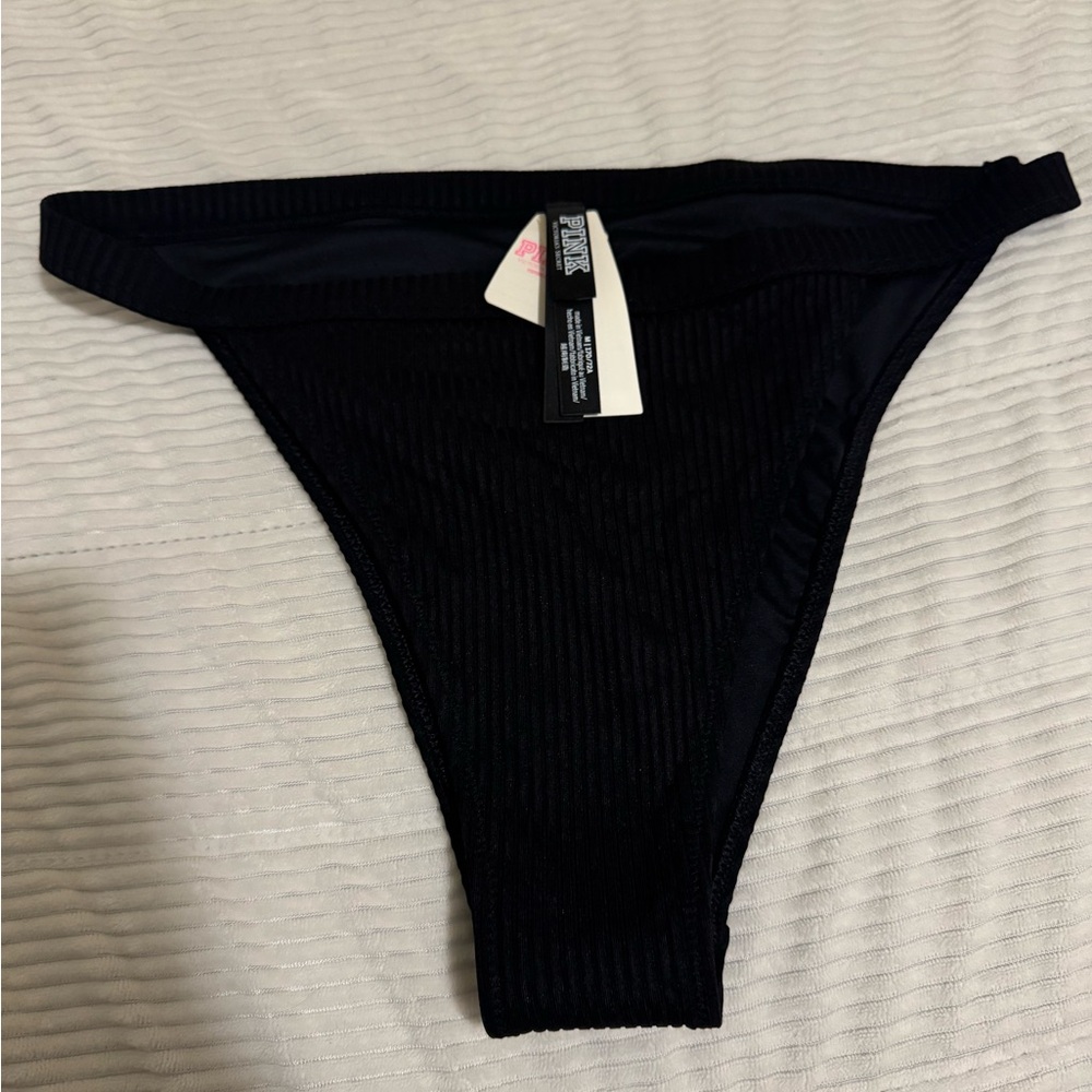 Black Ribbed Bikini Bottom